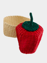 Coro Cora Red Toquilla Palm Bell Pepper Napkin Ring