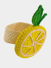 Coro Cora Yellow Toquilla Palm Lemon Slice Napkin Ring