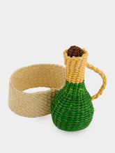 Coro Cora Dark Green Toquilla Palm Olive Oil Napkin Ring