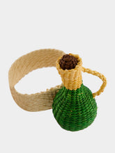 Coro Cora Dark Green Toquilla Palm Olive Oil Napkin Ring