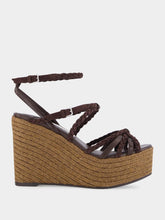 Jimmy Choo Chocolate and Coffee Nyra 100 Wedge Sandals