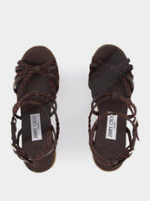 Jimmy Choo Chocolate and Coffee Nyra 100 Wedge Sandals