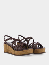 Jimmy Choo Chocolate and Coffee Nyra 60 Wedge Sandals