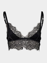 Dolce & Gabbana Black Satin Lace Soft-Cup Bralette