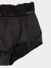 Dolce & Gabbana Black Satin and Lace High-Waisted Briefs