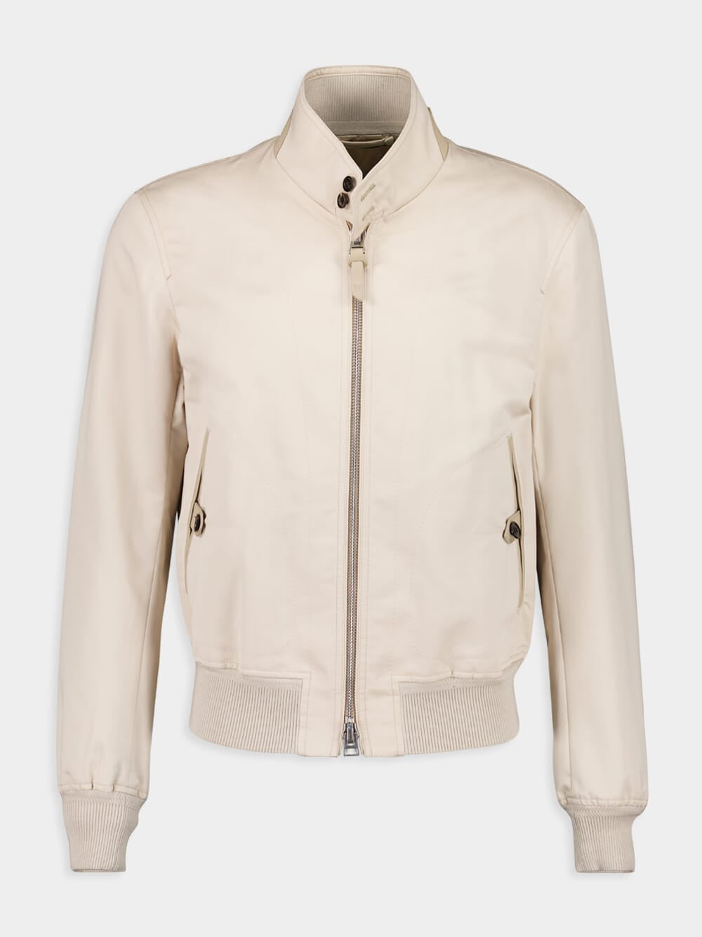 Ivory Fine Poplin Harrington Jacket