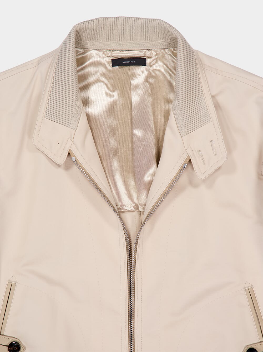 Ivory Fine Poplin Harrington Jacket