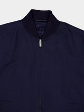 Boglioli Navy Blue Lyocell Bomber Jacket