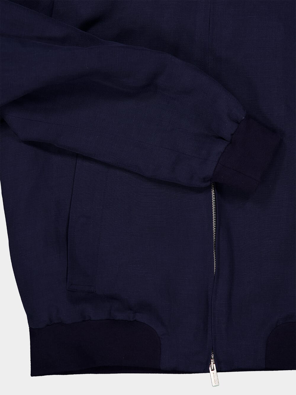 Navy Blue Lyocell Bomber Jacket