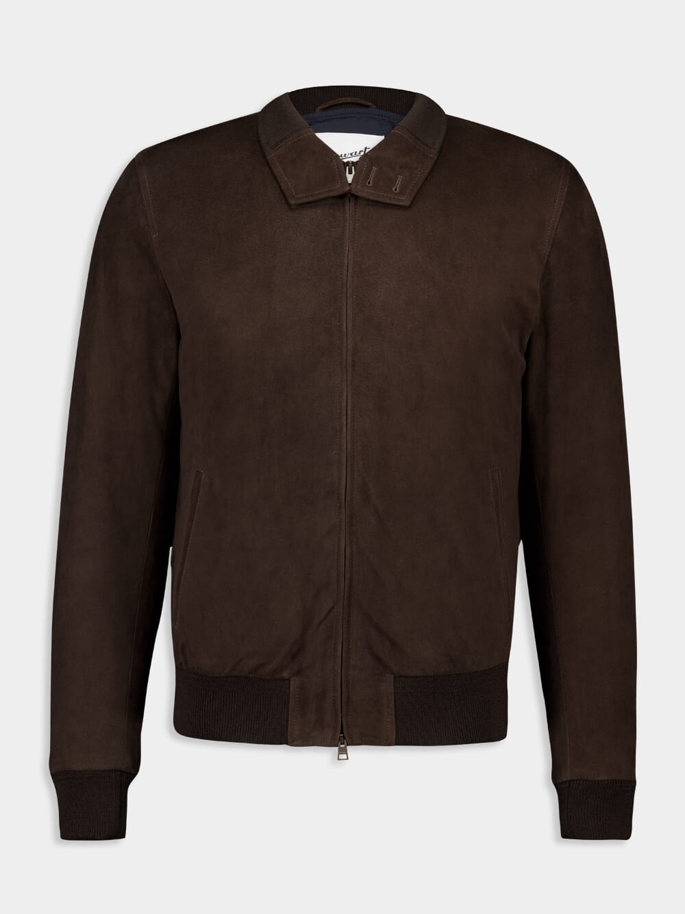 Zipped Leather Bomber Jacket