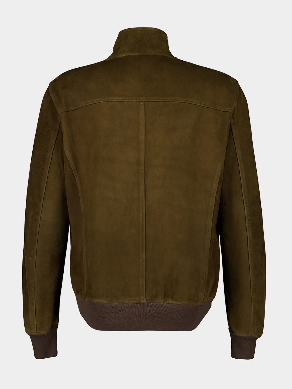 Brown Suede Leather Bomber Jacket