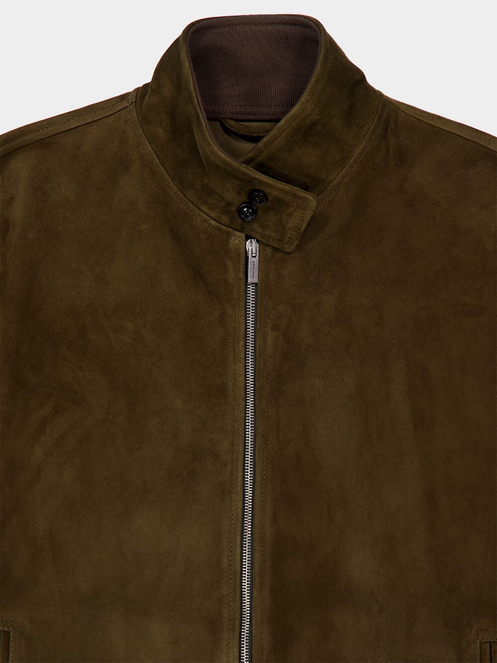 Brown Suede Leather Bomber Jacket