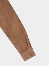 Boglioli Brown Leather Button-Up Overshirt Jacket