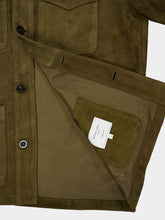 Boglioli Green Suede Utility Shirt Jacket