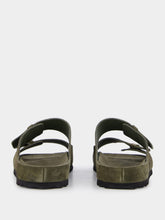 Officine Creative Agorà Green Suede Slides