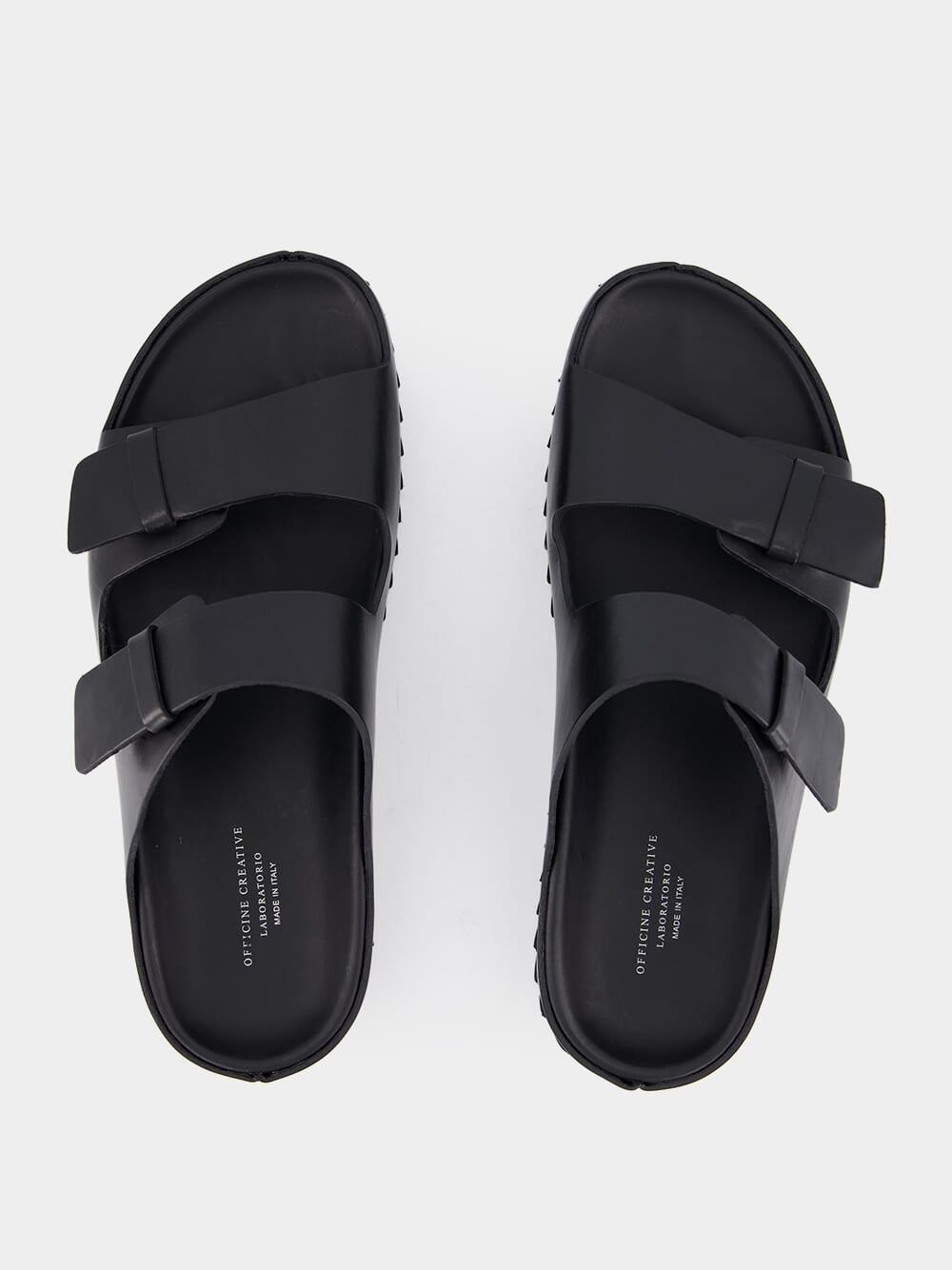 Agorà Black Leather Slides