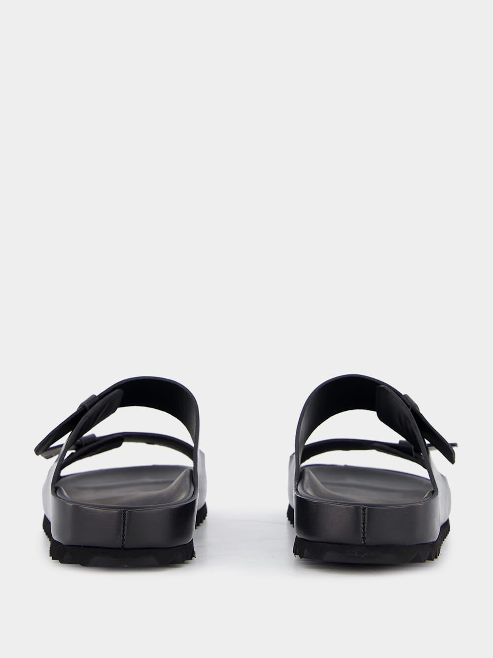 Agorà Black Leather Slides