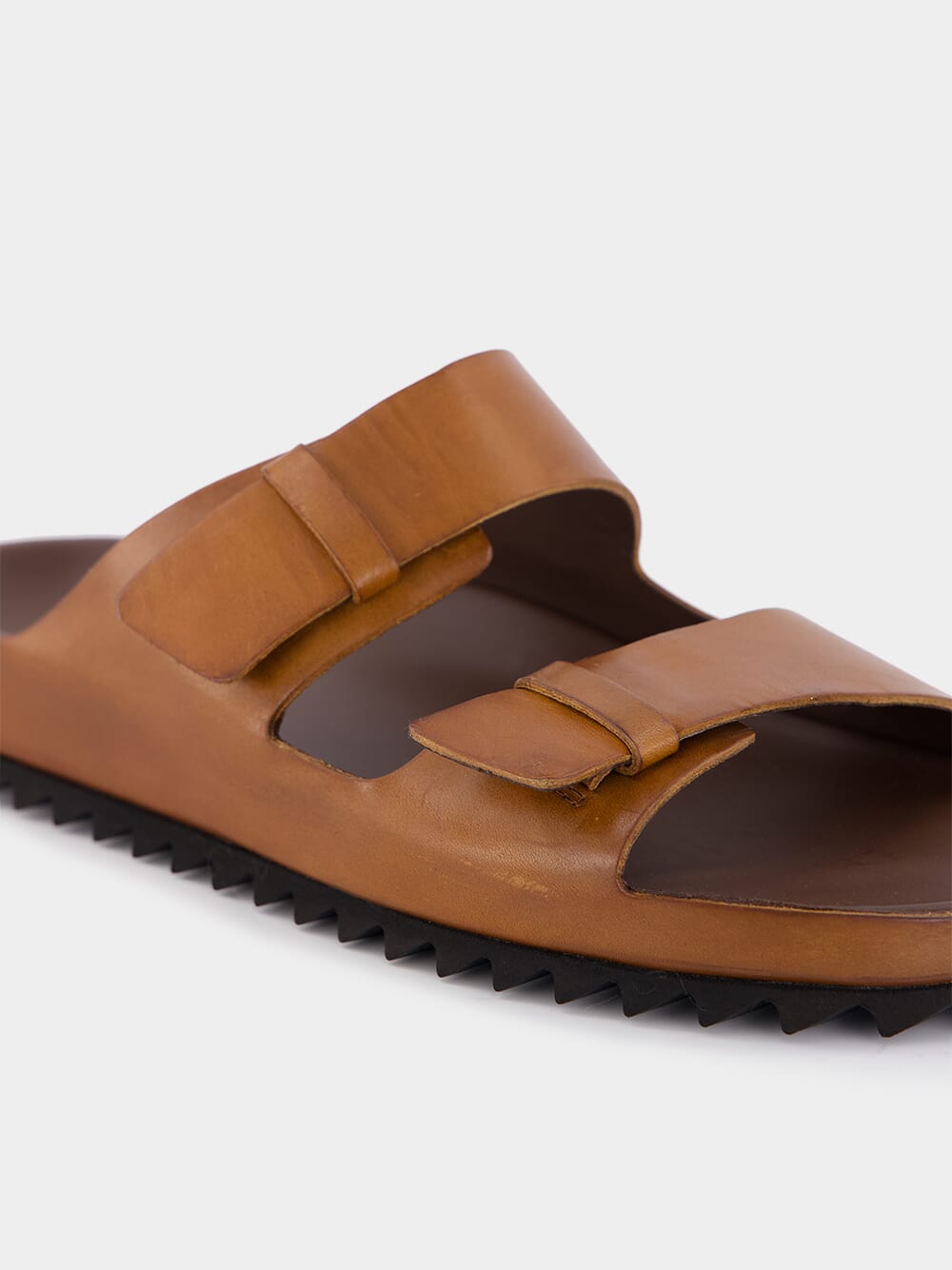 Agorà Brown Leather Slides