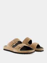 Officine Creative Taupe Suede Agorà 010 Slide Sandals