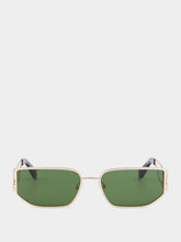 Off-White Allen Gold Metal Sunglasses with Green Lenses