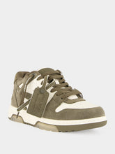 Off-White Cream and Green Out Of Office Suede Sneakers