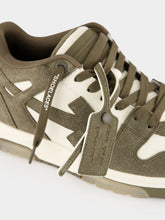 Off-White Cream and Green Out Of Office Suede Sneakers