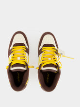 Off-White Dark Brown and Yellow Out Of Office Suede Sneakers