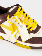 Off-White Dark Brown and Yellow Out Of Office Suede Sneakers