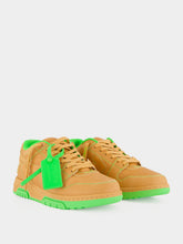 Off-White Saddle Brown and Green Out Of Office Leather Sneakers