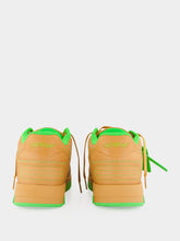 Off-White Saddle Brown and Green Out Of Office Leather Sneakers