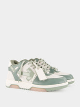 Off-White White and Sage Green Out Of Office Sneakers