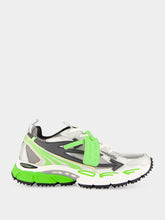 Off-White Grey and Neon Green Be Right Back Sneakers