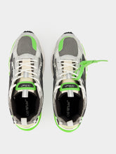 Off-White Grey and Neon Green Be Right Back Sneakers