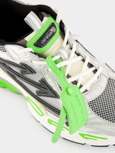 Off-White Grey and Neon Green Be Right Back Sneakers