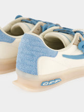 Off-White Cream White and Neon Blue End Of Play Sneakers