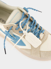 Off-White Cream White and Neon Blue End Of Play Sneakers