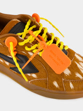 Off-White Brown and Black Pony Hair End Of Play Sneakers