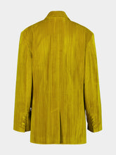 Paula Olimpia Golden Palm Velvet Plissé Blazer