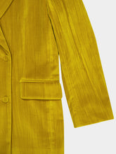 Paula Olimpia Golden Palm Velvet Plissé Blazer