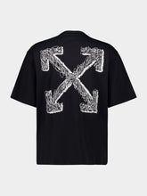 Black Cotton Scribble Arrow T-Shirt