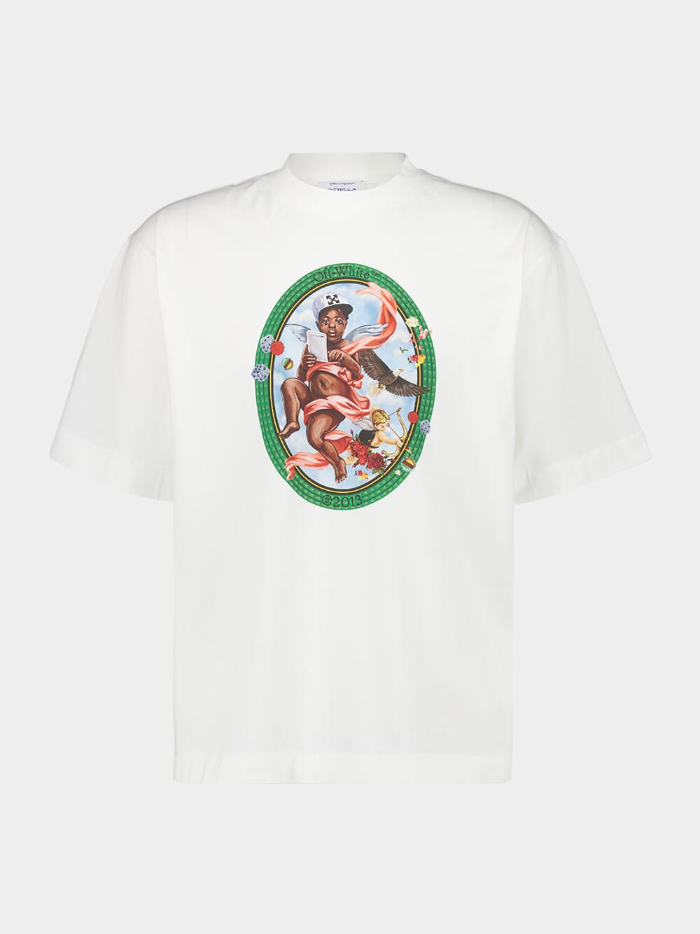 White Fresco Oval Print T-Shirt