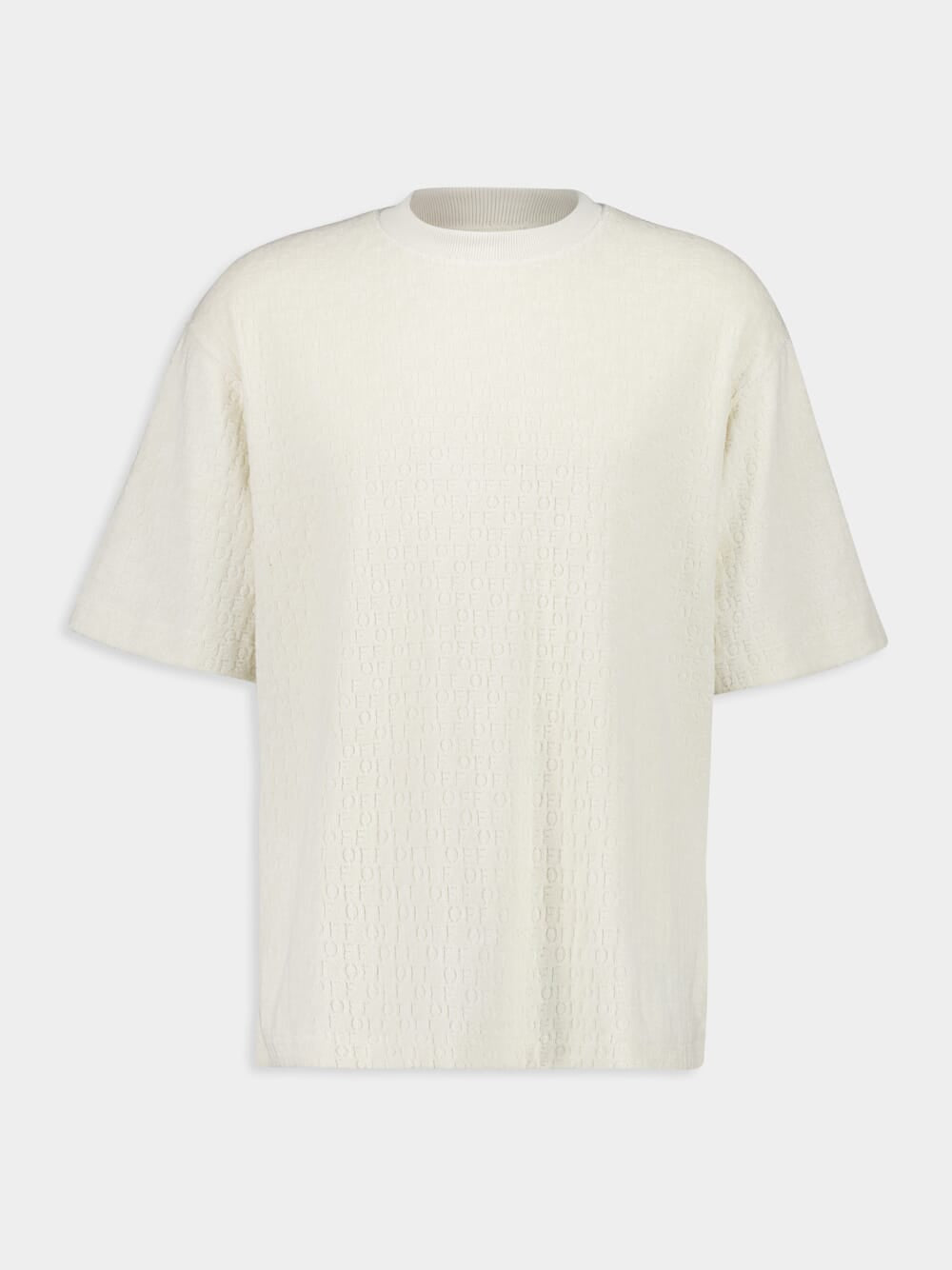 Cream Terry Cotton T-Shirt