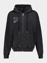 Off-White Vintage Black Faded Painting Zipped Sweatshirt