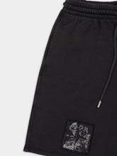 Off-White Vintage Black Faded Painting Cotton Sweatshorts