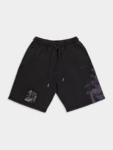 Off-White Vintage Black Faded Painting Cotton Sweatshorts