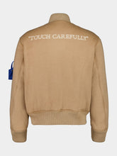 Off-White Light Brown Merino Wool Bomber Jacket