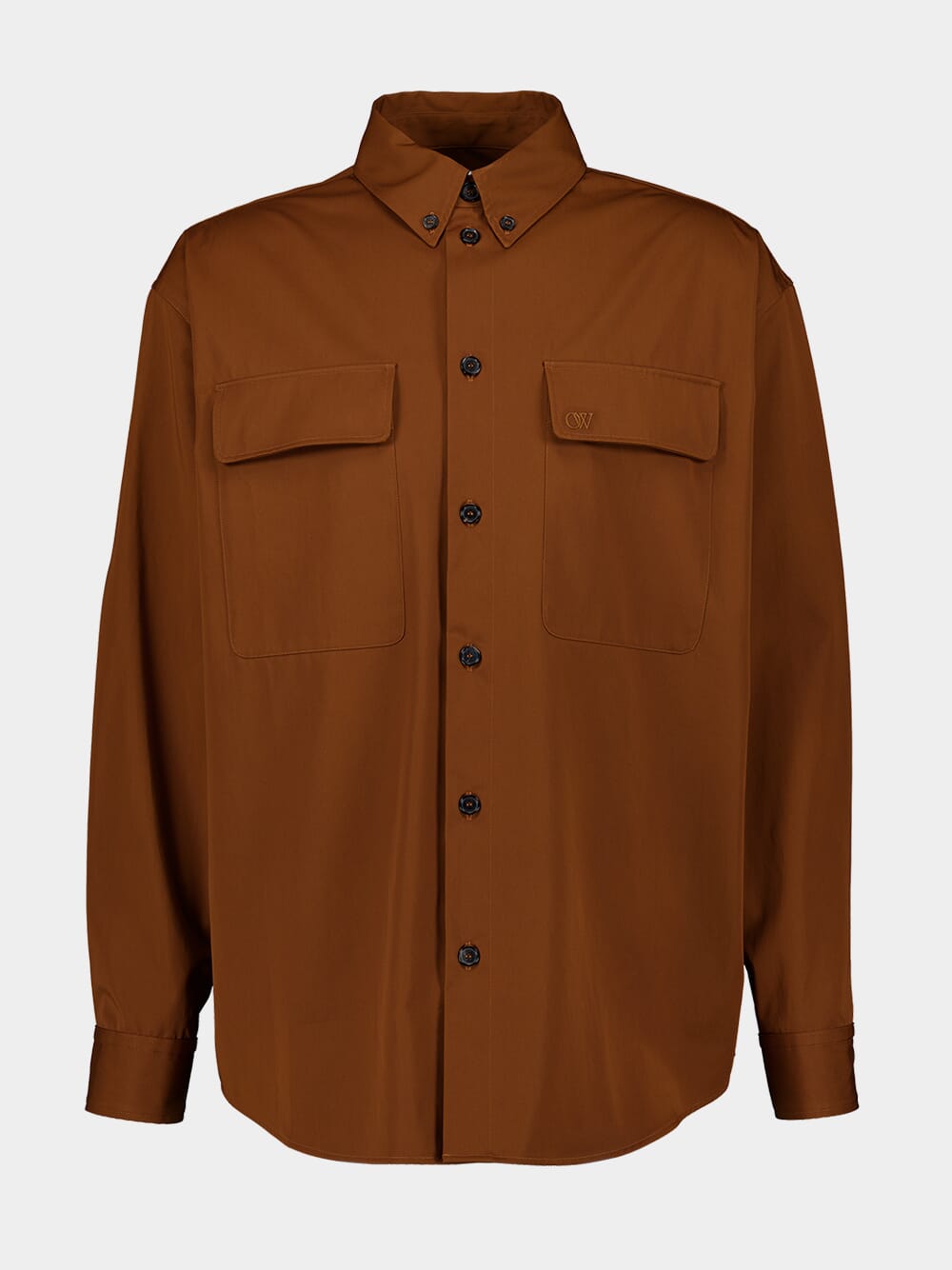 Tobacco Brown Embroidered Shirt