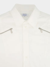 Off-White White Quote Poplin Shirt with Side Zips