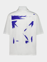 Off-White White Nautical Blue Brush Arrow Cotton Shirt
