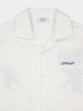 Off-White White Nautical Blue Brush Arrow Cotton Shirt